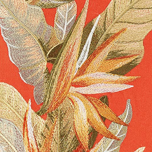 Tommy Bahama Row Pillow Soft Cotton Bedding, Stylish Tropical Home Decor, 20 In X 20 In, Birds Of Paradise Orange