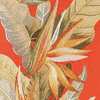 Tommy Bahama Row Pillow Soft Cotton Bedding, Stylish Tropical Home Decor, 20 In X 20 In, Birds Of Paradise Orange