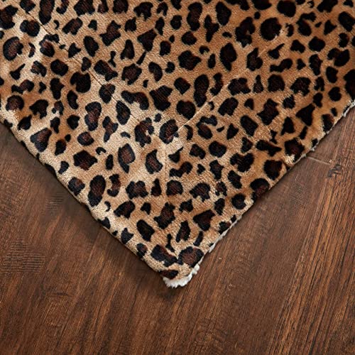  Cheetah Sherpa Throw Blanket Leopard Print Plaid Couch | Ultra-Plush Decorative Soft Colorful | Plush Travel Chair Blanket Throws(60" 70",Leopard)