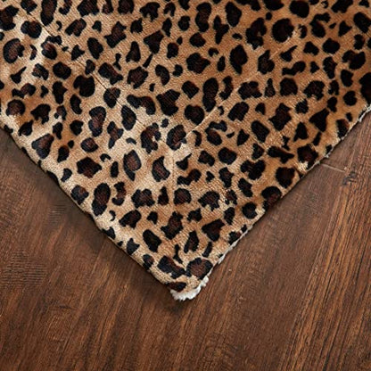  Cheetah Sherpa Throw Blanket Leopard Print Plaid Couch | Ultra-Plush Decorative Soft Colorful | Plush Travel Chair Blanket Throws(60" 70",Leopard)
