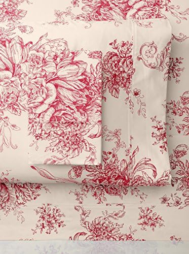  Mélange Home Melange Home, Light Blue Toile 400 Thread Count Cotton, Full/Queen Duvet Set