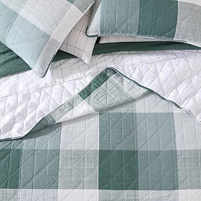 Eddie Bauer Home | Boulder Collection | Quilt Set - 100% Cotton, Reversible, Medium Weight Bedding With Matching Shams, Pre-Washed For Added Softness, Daybed, Green