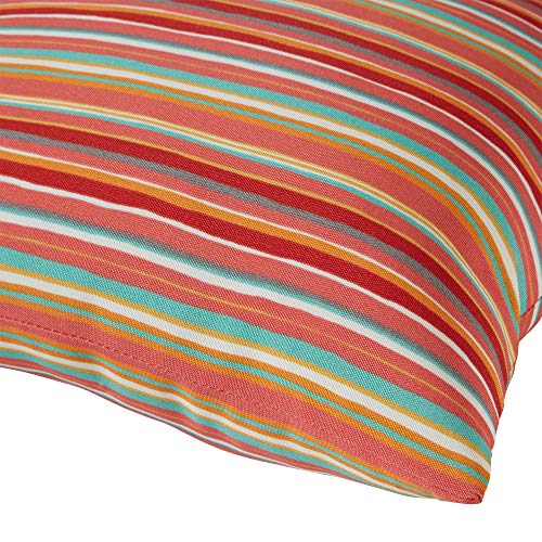  Greendale Home Fashions Outdoor 17-inch Square Throw Pillow, Set Of 2, Coral Stripe 2 Count