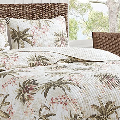  Tommy Bahama - Quilt Set, Reversible Cotton Bedding With Matching Shams, Lightweight Home Decor For All Seasons (Bonny Cove Ivory, King)