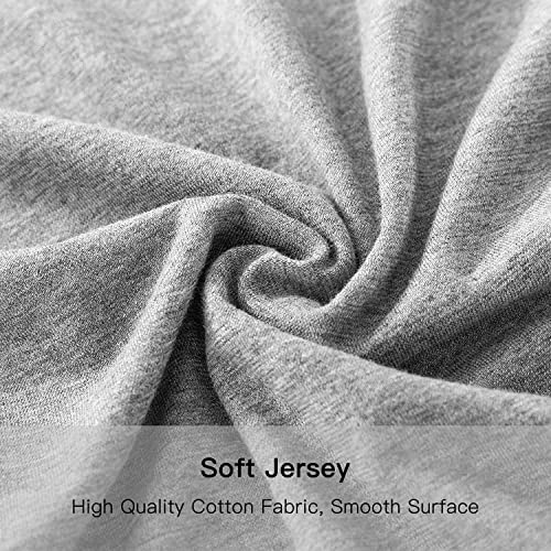  Body Pillow Cover Case 20x54 Inch, Soft Cotton Long Pillowcase With Zipper, Jersey, 20x54 Inch, Light Grey