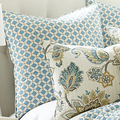  Levtex Home Palladium Grey Euro Sham Set Of 2 Blue Geo