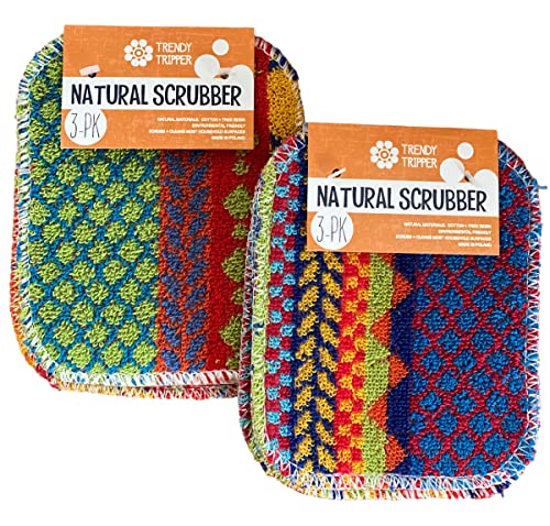  RENDY TRIPPER 3-Pack Natural Pot Scrubbers: Made Of Cotton + Tree Resin